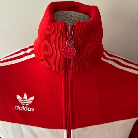1980’s Vintage Adidas Track Suit zip jacket. Red & White. XS with hood stretch! - Picture 4 of 9